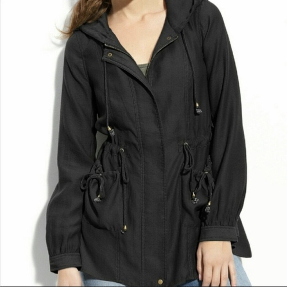 Free People Full Sweep Anorak Hooded Jacket in Black Size XS Hiking Outdoors